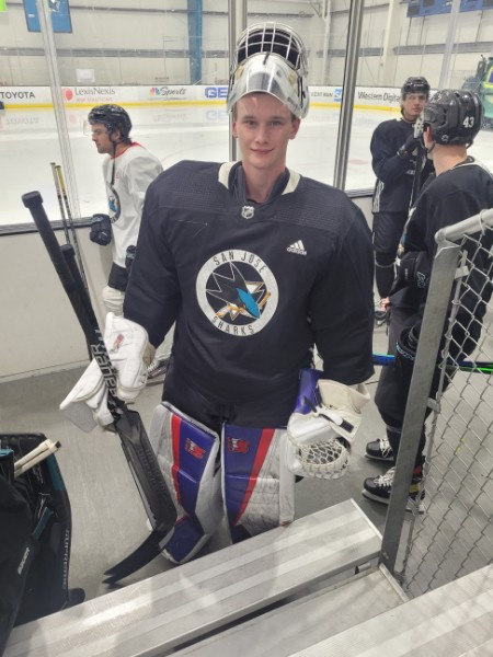 Spokane Chiefs goaltender Mason Beaupit at San Jose Sharks development camp