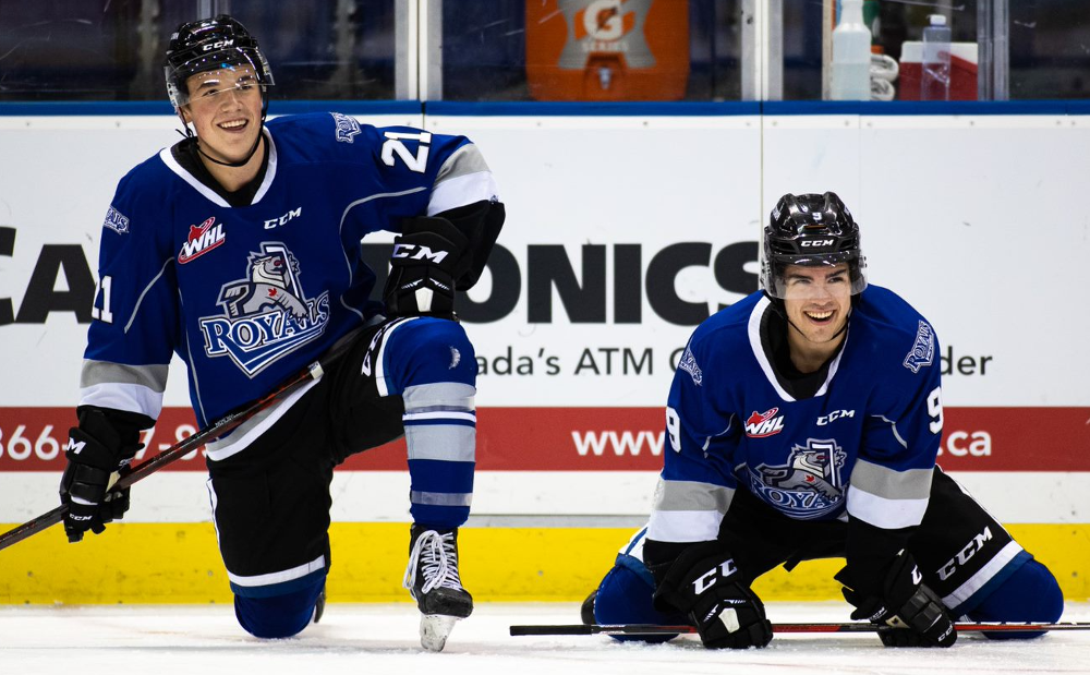 Anthony Wilson and Tanner Scott of the Victoria Royals