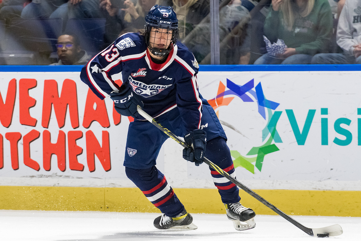 Jordan Gavin on ice for the Tri-City Americans